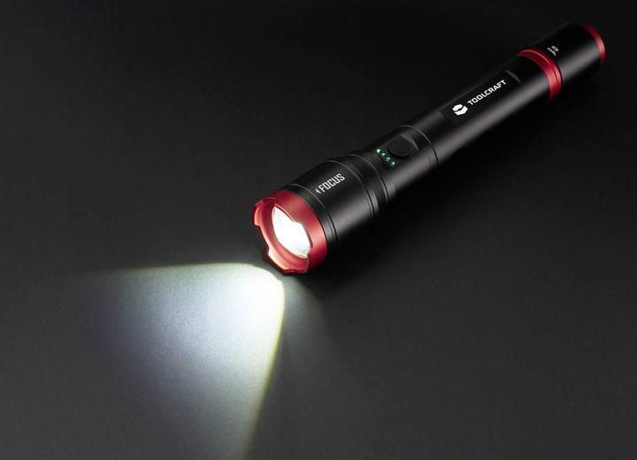 Productafbeelding Toolcraft Taschenlampe verstellbar, Einstellbare Punktgrösse, mit Stroboskopmod (29.90 cm, 1300 lm)