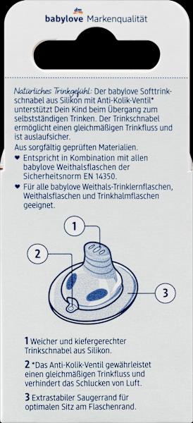 Produktbild dm babylove Babylove, weiches Silikon -Mundstück, Grösse 2, ab 6 Monaten, 1 Stück