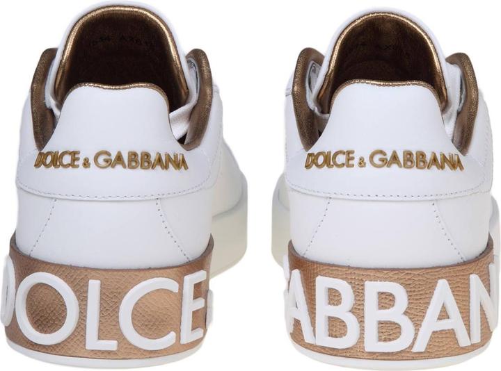 Image du produit Dolce & Gabbana portofino sneakers in white and gold leather (41)