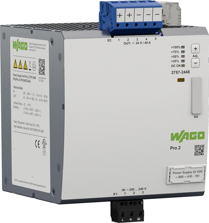 Produktbild Wago Pro 2 Hutschienen-Netzteil DIN-Rail 40 A 960 W