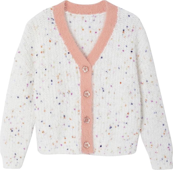 Vertbaudet Mädchen Strickjacke mit V-Ausschnitt aus Musterstrick