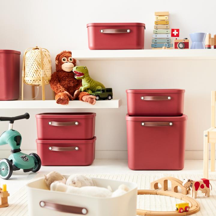 Image du produit Rotho Boîte de rangement Maloja 20 l, Iron rouge (20 l)