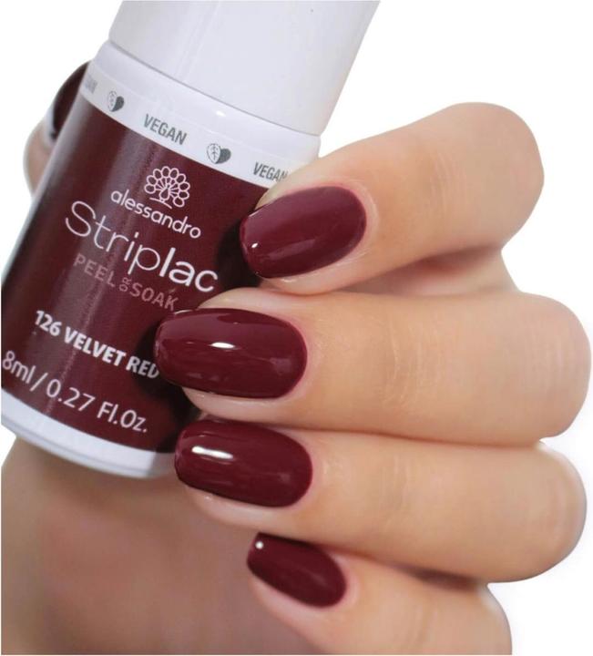 Produktbild Alessandro Striplac Peel or Soak (126 Velvet Red, UV-Gel Lack)