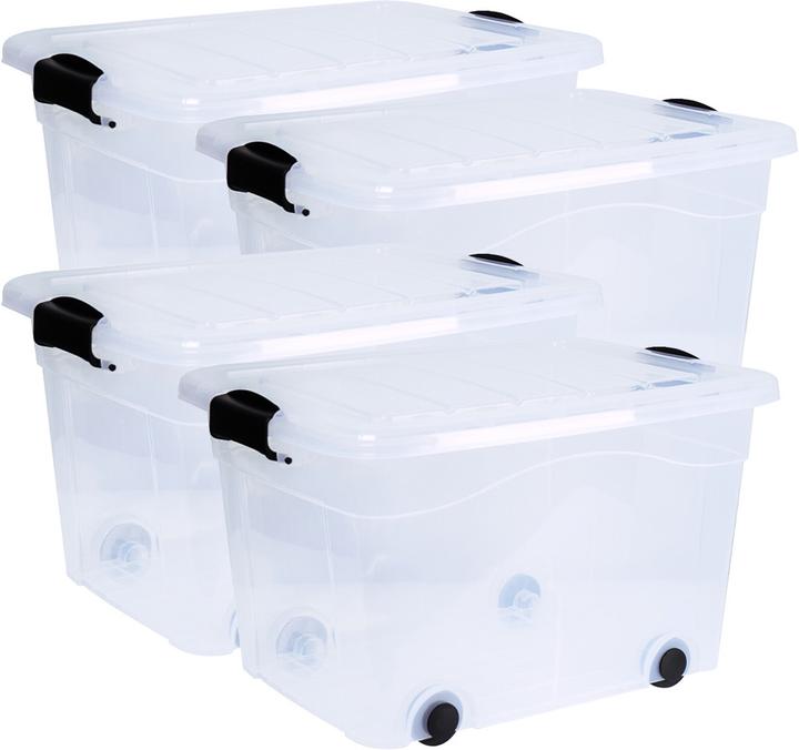 Produktbild Siena Home 4er Set Aufbewahrungsbox 20 l mit Rollen (45 x 33.5 x 25 cm, 20 l)
