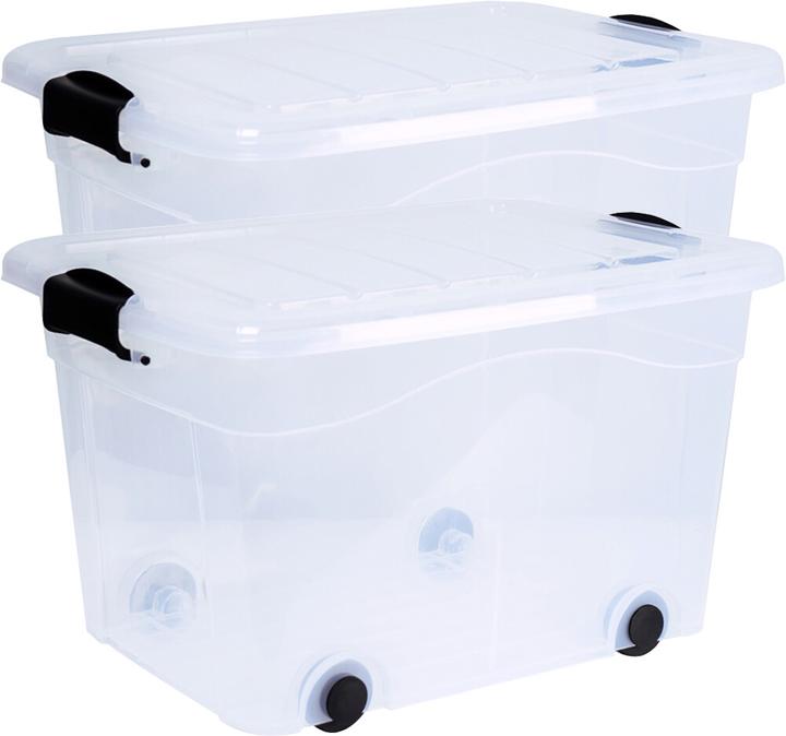 Siena Home 2 er Set Aufbewahrungsbox 40 l mit Rollen (53 x 40 x 32 cm, 40 l)