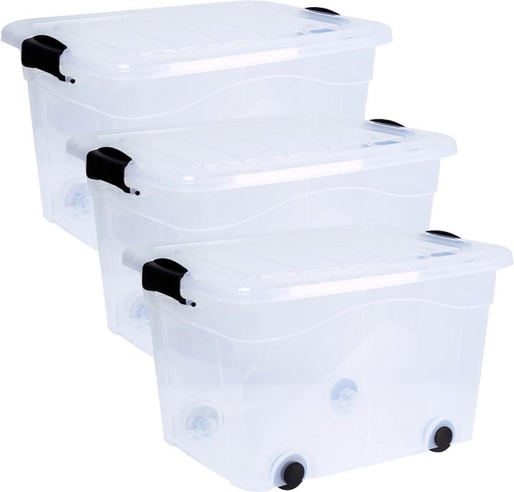 Actual product image Siena Home Set of 3 storage box 60 l with castors (61 x 45 x 36 cm, 60 l)