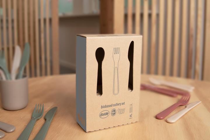 Produktbild dantoy Tiny Bio Besteckset s/grau 2er