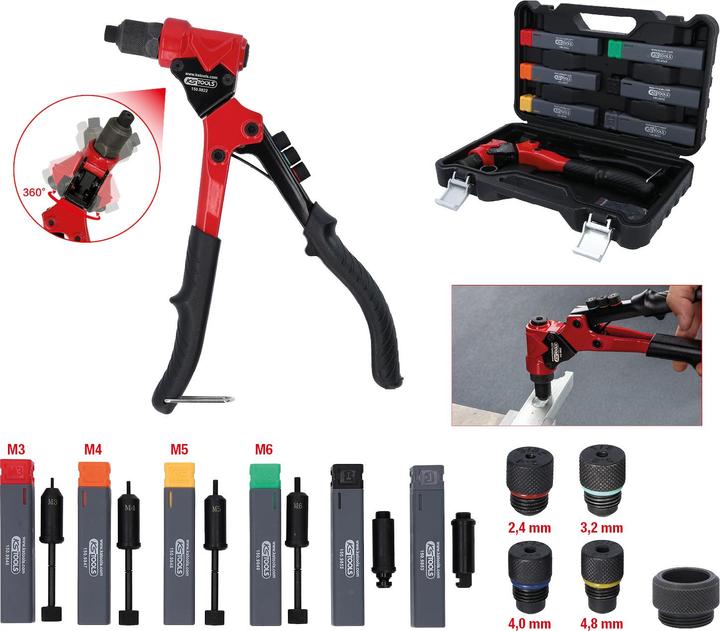 Image du produit KS Tools Jeu de pinces à riveter manuelles 3 en 1 (305 mm)
