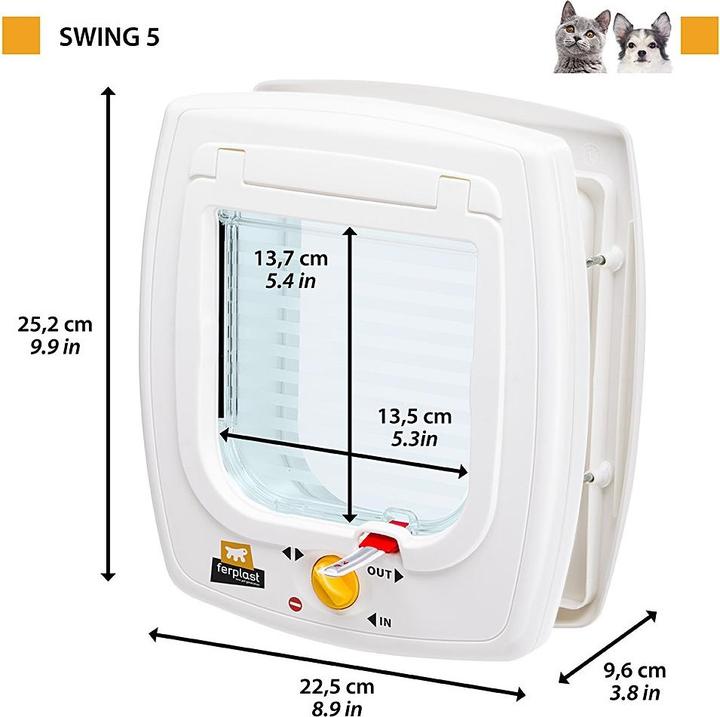 Immagine prodotto Ferplast Porta gatto Swing 5T 4 vie bianco (Gattaiola manuale)