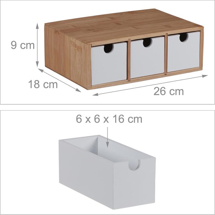 Actual product image Relaxdays Bamboo drawer box
