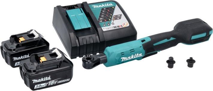Actual product image Makita DWR 180 RF Battery ratchet screwdriver 18 V 47.5 Nm 1/4" 3/8" + 2x battery 3.0 Ah + charger (1/4", 3/8")