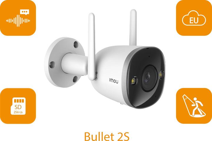Actual product image Imou Surveillance Camera Bullet 2S 4MP IPC F46FP 0360B WLAN IP 2560 x 1440 Pixel (2560 x 1440 Pixels)