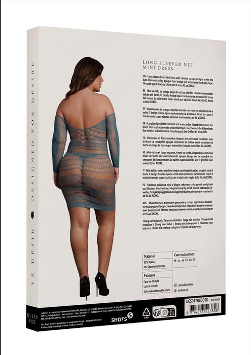 Produktbild Le Désir Long-Sleeved Net Mini Dress - Queen Size (XL, XXL, 3XL, 4XL)