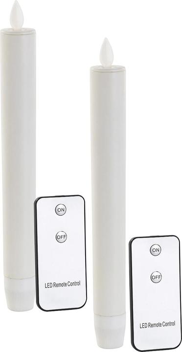 Image du produit Britesta Bougie bâton à LED avec flamme mobile et télécommande, blanc, lot de 2 (2 x)