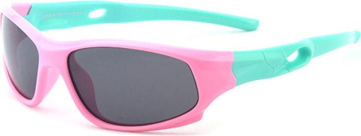 Techsuit - Sunglasses Polarised (816-C3) - Sport Type, for Kids Between 5-8 Years - Pink / Green
