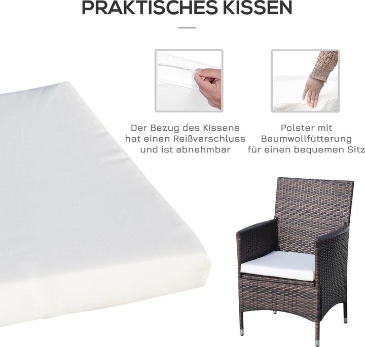 Produktbild Outsunny Rattan-Sitzgruppe als 3-teiliges Set