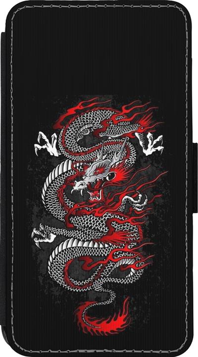 Produktbild PhoneLook Hülle Wallet schwarz Japanese style Dragon Tattoo Red Black (Apple iPhone 13 mini)