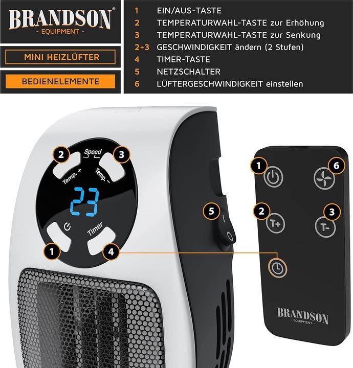 Image du produit CSL Mini chauffage céramique (500 W)
