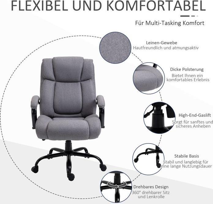 Immagine prodotto Swisshandel24 Sedia da ufficio Sedia da gioco Funzione dondolo con imbottitura spessa ed ergonomica Portata 220 kg