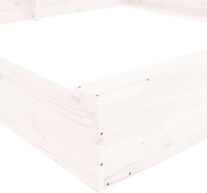 Immagine prodotto VidaXL Sandkasten mit Sitzen Weiss Quadratisch Massivholz