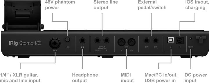 Productafbeelding IK Multimedia iRig Stomp I/O + AmpliTube 5 Bundel (USB)