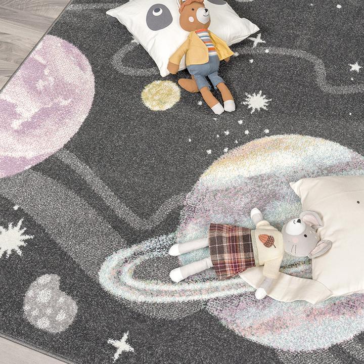 Produktbild Paco Home Kinderteppich Weltall Universum Antrazith (200 x 280 cm)