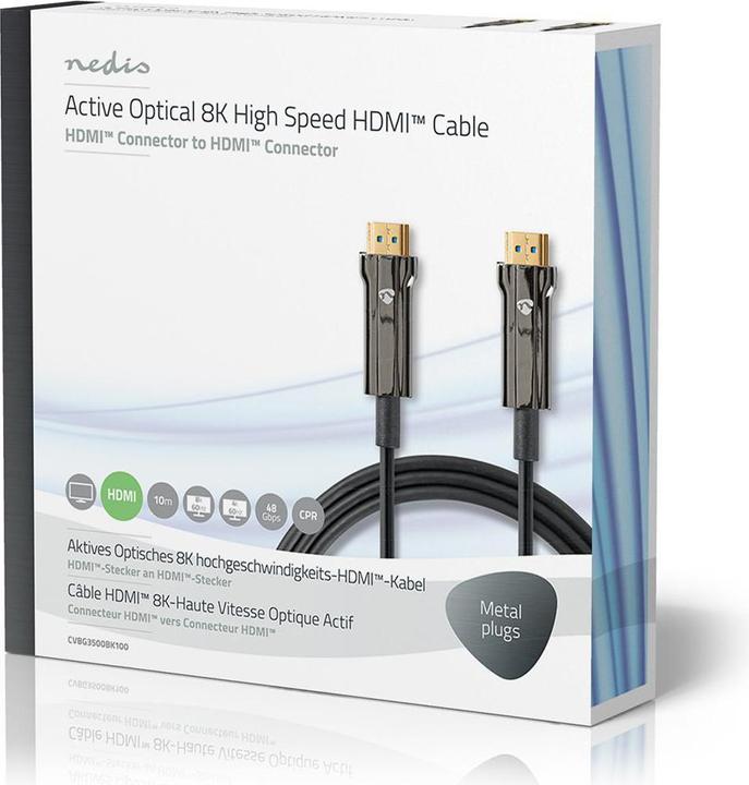 Image du produit Nedis Câble HDMI High Speed avec Ethernet| HDMI mâle|| 8Ka60Hz| - Câble - Numérique/D (10 m, HDMI)
