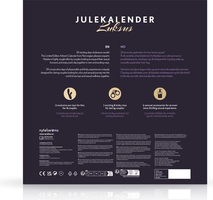 Valeurs nutritives et ingrédients Beate Uhse Calendrier de l'Avent Pleasure 2024 - Édition de luxe