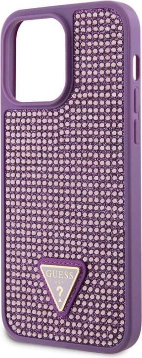 Immagine prodotto Guess Custodia con logo in metallo con strass a triangolo per iPhone 15 Pro Max viola (Apple iPhone 15 Pro Max)