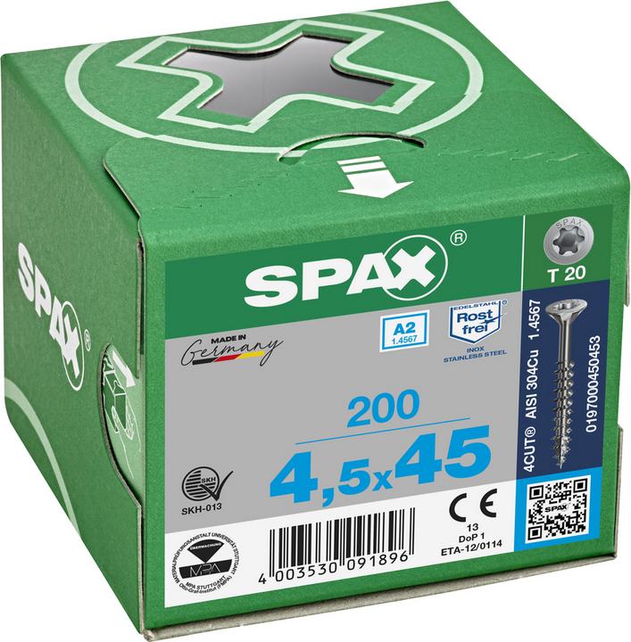 Produktbild Spax Spanplattenschrauben A2 (200 Schrauben pro Stück)