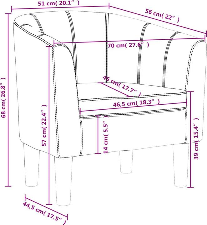 Image du produit VidaXL Clubsessel Grau Kunstleder,Farbe: Grau,Material: Kunstleder