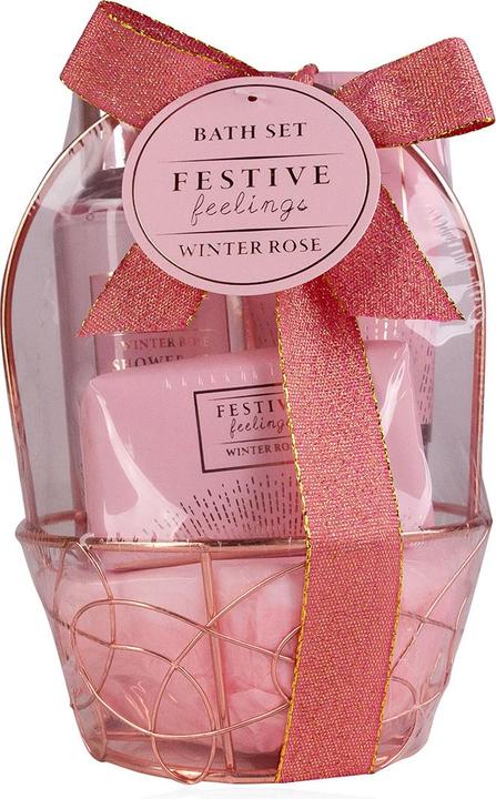 Immagine prodotto Accentra Set regalo FESTIVE FEELINGS in cestino rotondo in filo di ferro, fragranza: Winter Rose