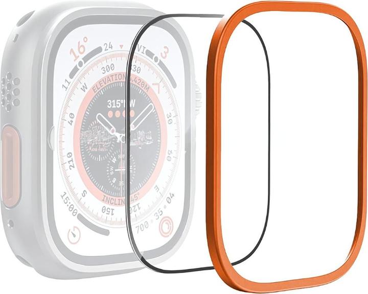 Hermex Apple Watch Ultra 2 49mm Displayschutz-Glas mit Edelstahlrahmen
