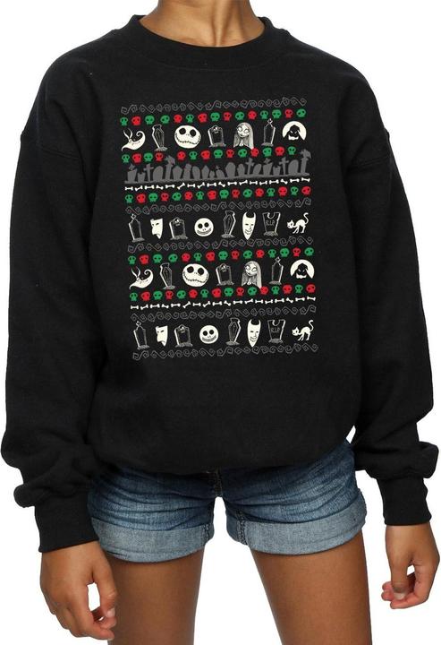 Actual product image Disney Girls Nightmare Before Christmas Festive Icons Sweatshirt (152, 158)