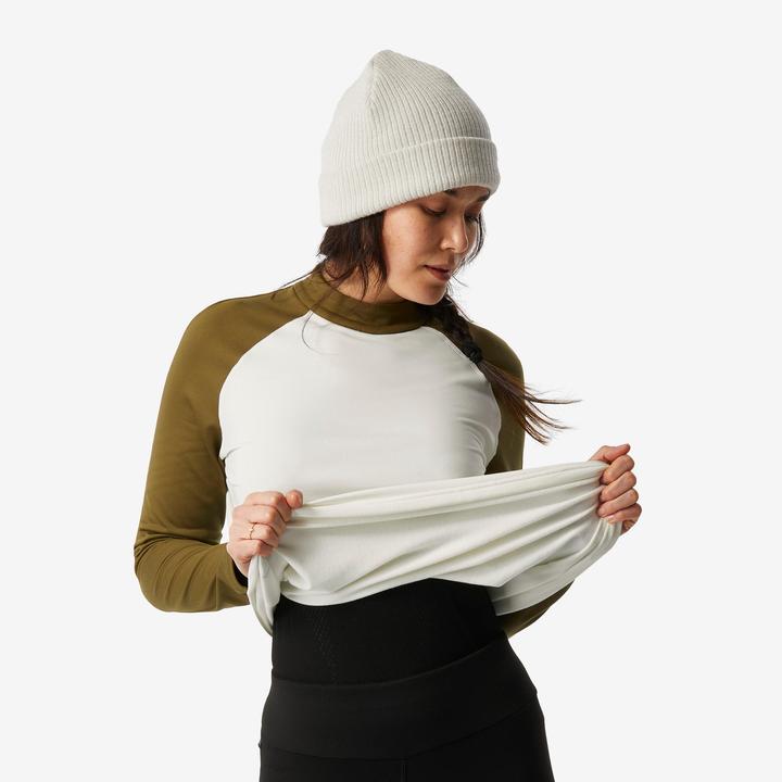 Actual product image Wedze Ski underwear functional shirt ladies wide cut - BL500 beige/khaki (XS)