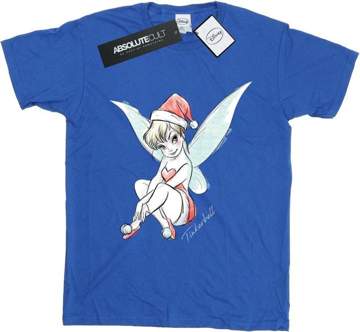 Actual product image Disney Womens/Ladies Tinkerbell Christmas Fairy Cotton Boyfriend T-Shirt (L)