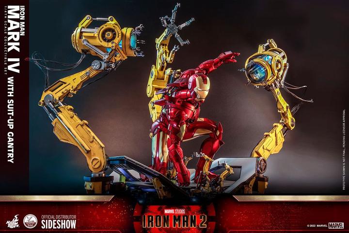 Image du produit Hot Toys Iron Man 2 figurine 1/4 Iron Man Mark IV with Suit-Up Gantry 49 cm