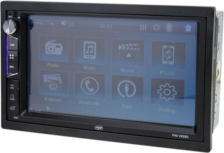 Actual product image PNI Car multimedia player V6280 with touchscreen, Bluetooth function, Android/iOS USB Mirror Link-Fu (MirrorLink)
