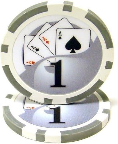 Actual product image Casinoshop 25 Clay Poker Chips value 1