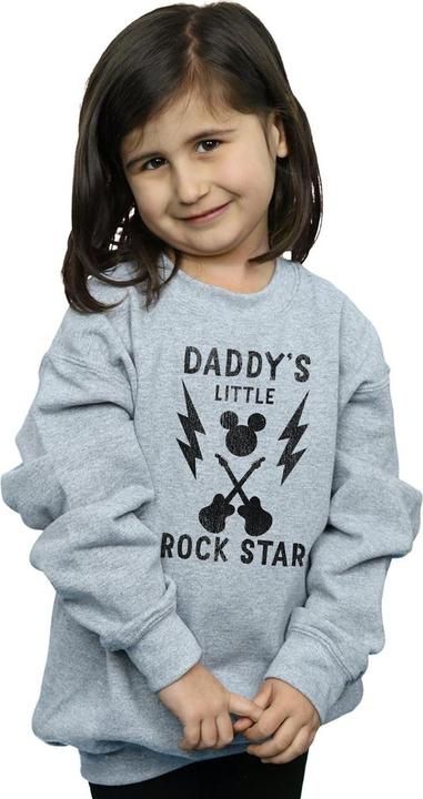 Actual product image Disney Girls Mickey Mouse Daddy's Rock Star Sweatshirt (128)