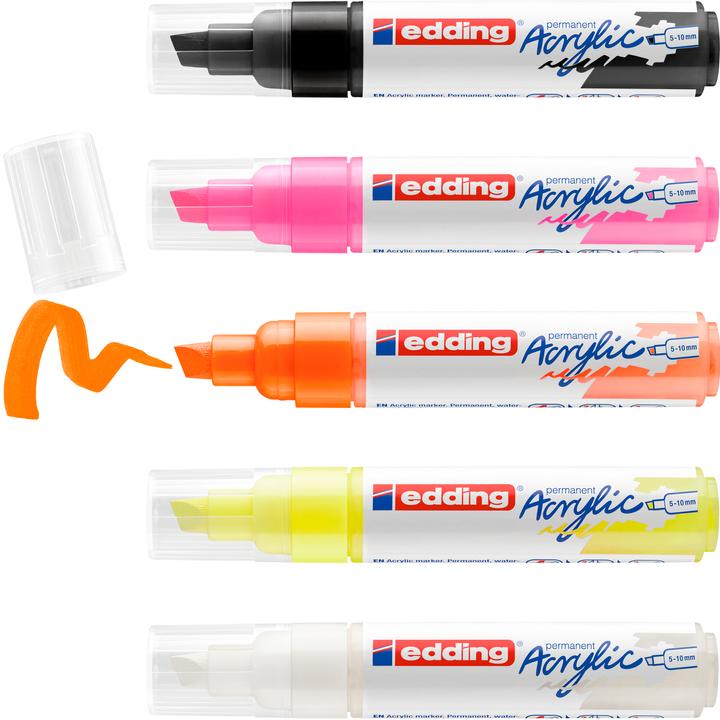 Image du produit Edding Marqueur acrylique 5000 (Multicolore, 10 mm, 5 x)