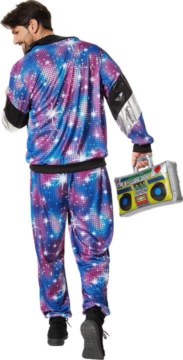 Produktbild tectake Herrenkostüm Retro 80er 90er Jahre Disco Jogginganzug (L)