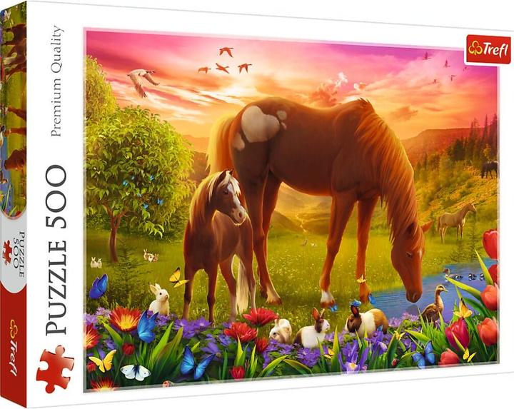 Trefl Puzzle 500 pieces Horses in the Meadow (500 pieces)