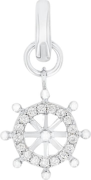Amor Charms für Damen, 925 Sterling Silber, Zirkonia synth. | Steuerrad (Silber 925)