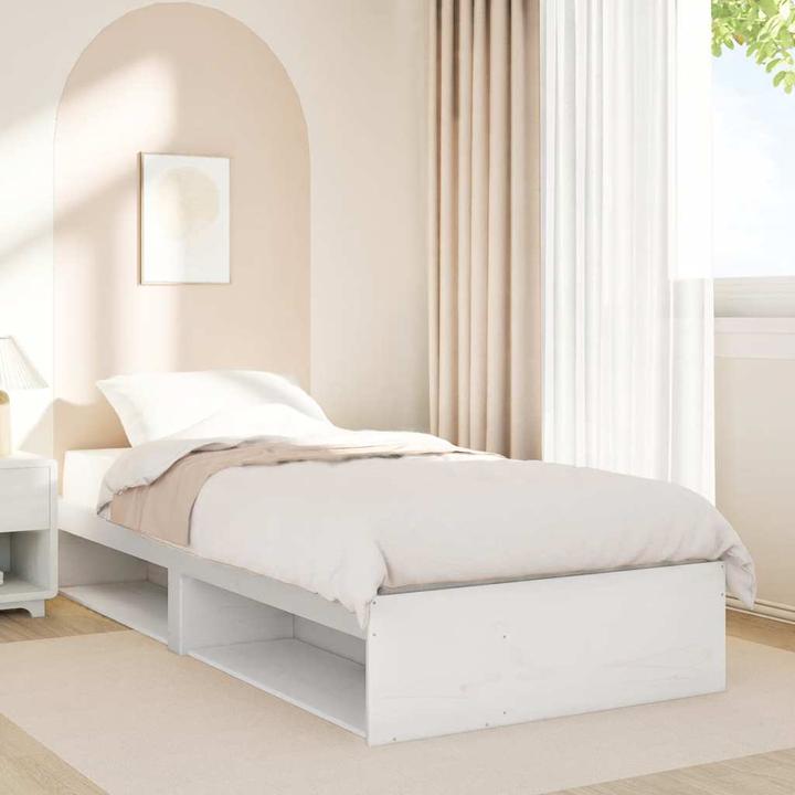 Produktbild VidaXL Tagesbett ohne Matratze Weiss 100x200 cm Massivholz Kiefer Sofabett (100 x 200 cm)