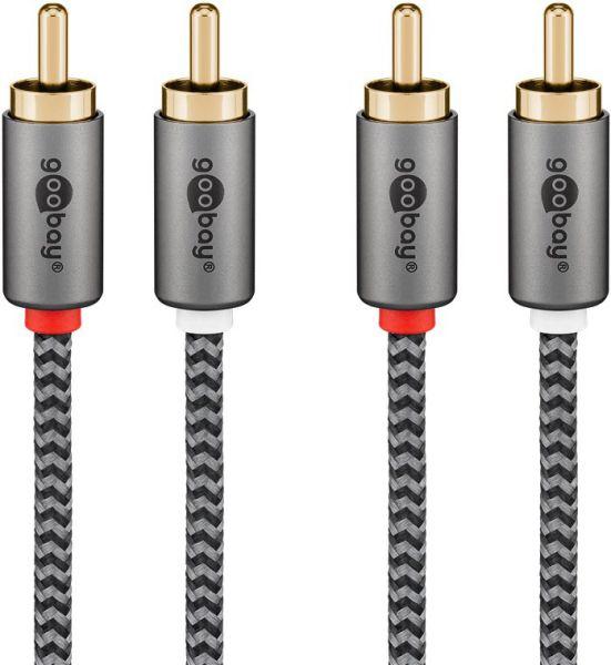 Produktbild Goobay Stereo-Cinchkabel, 1 m, Sharkskin Grey (1 m, Cinch)