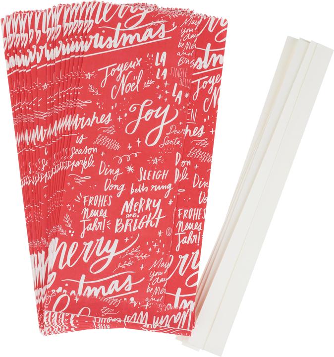 Actual product image Rico Design Paper bags star set "Merry Christmas", large, red