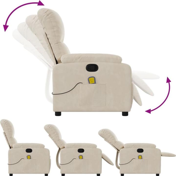 Image du produit VidaXL Fauteuil de massage beige microfibre,Couleur : beige,Matériau