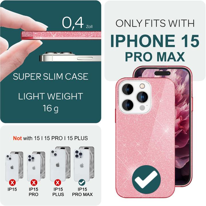 Produktbild Nalia Glitzer Hülle (Apple iPhone 15 Pro Max)