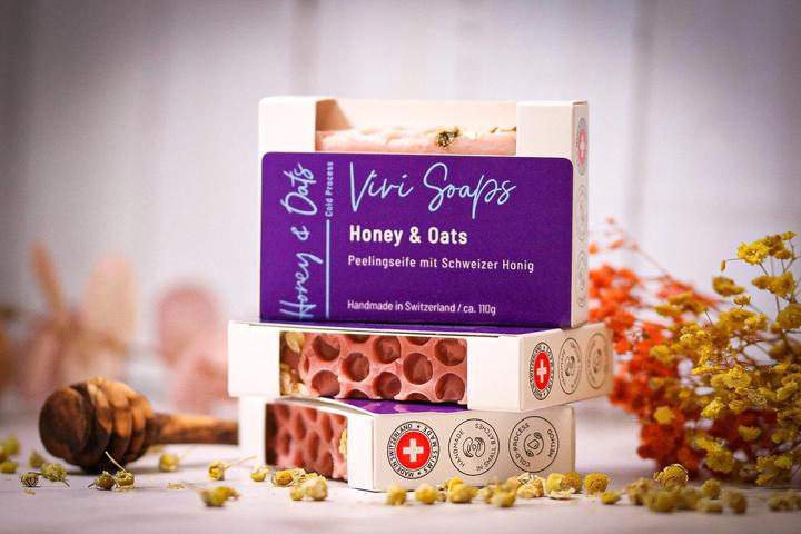 Produktbild Vivi Soaps Honey and Oats Peelingseife (Hartseife)